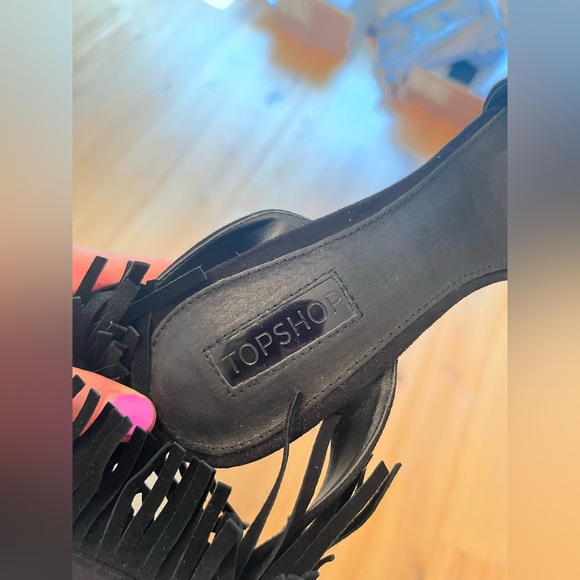 NWOT Suede Fringe 4.5in Heels - Picture 6 of 10